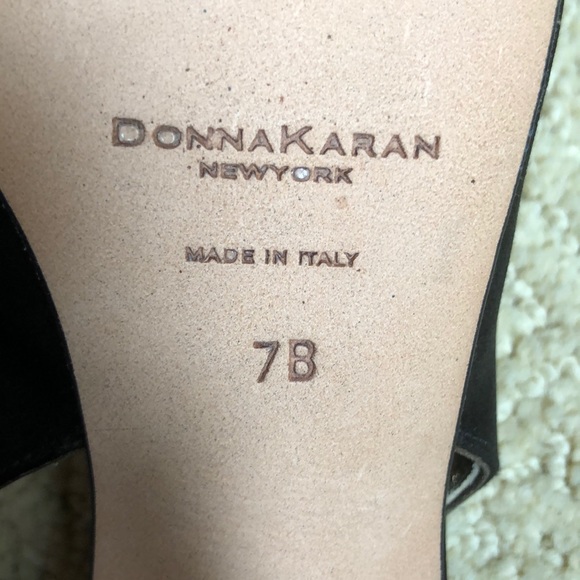 DKNY black satin formal slingback heels - Picture 7 of 7